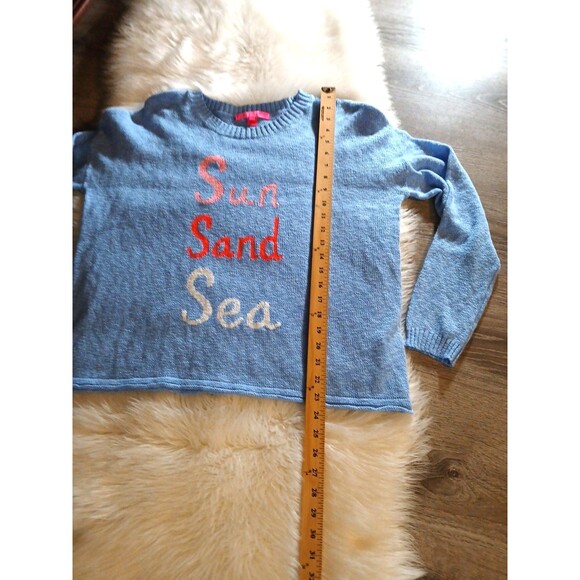 Lilly Pulitzer Women's Size L Pippy Blue Peri Sun Sand Sea Sweater - Picture 9 of 10